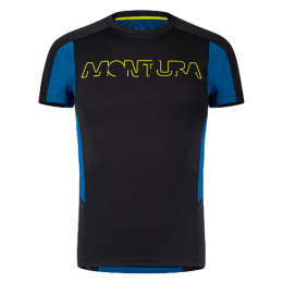 Run Logo T-Shirt Men 9087 black/deep blue schwarz S